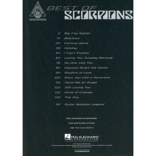Hal Leonard Best Of Scorpions
