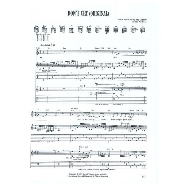 Cherry Lane Music Company Guns n' Roses Anthology