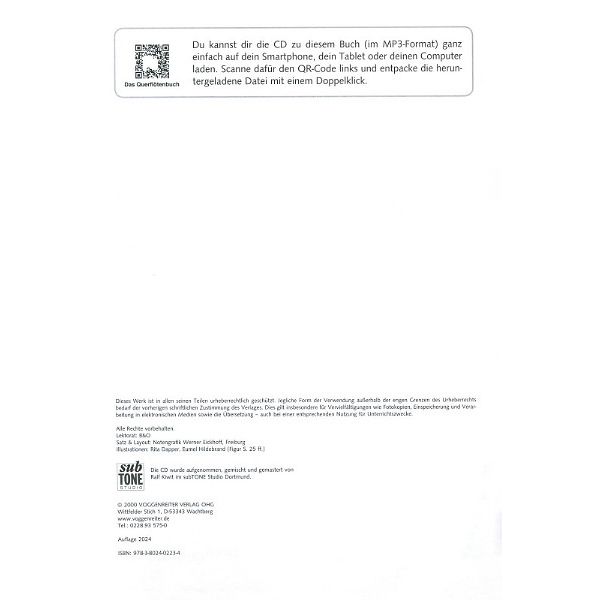 Voggenreiter Das Querflötenbuch 1