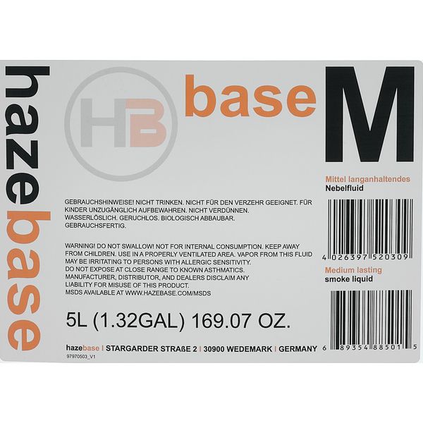 Hazebase base M Nebelfluid 5 Liter