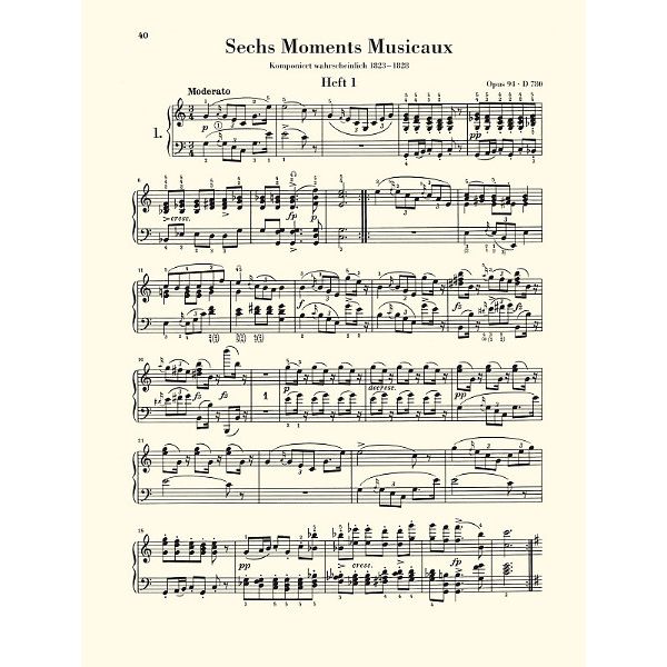 Henle Verlag Schubert Impromptus Moments