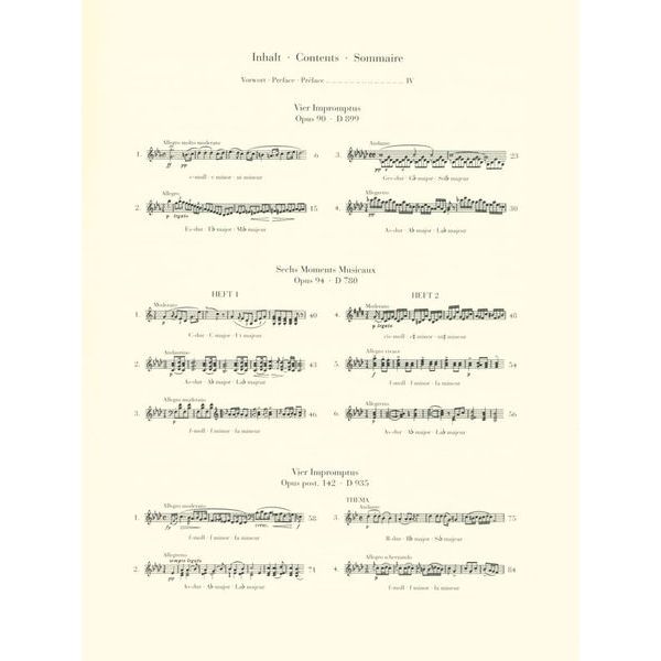 Henle Verlag Schubert Impromptus Moments