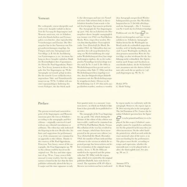 Henle Verlag Schubert Impromptus Moments