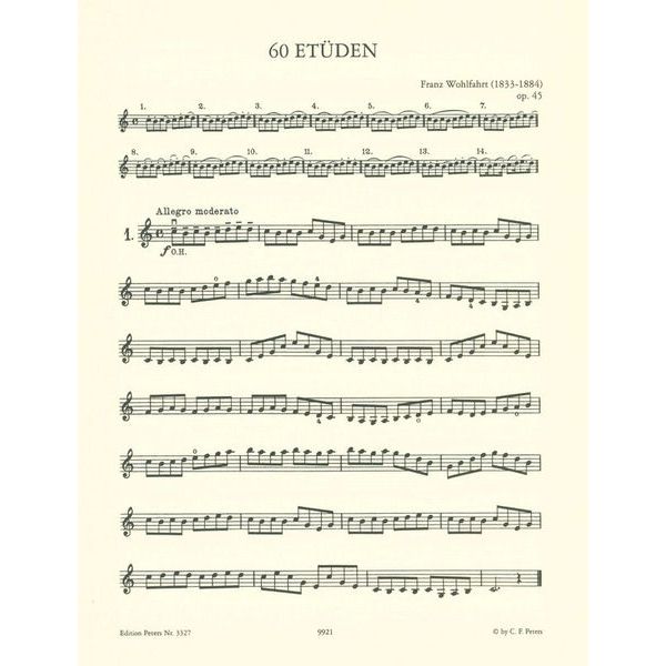 Edition Peters Wohlfahrt 60 Etüden Violine