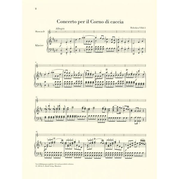 Henle Verlag Haydn Hornkonzert D-Dur