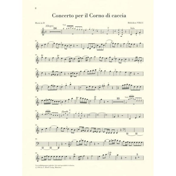Henle Verlag Haydn Hornkonzert D-Dur