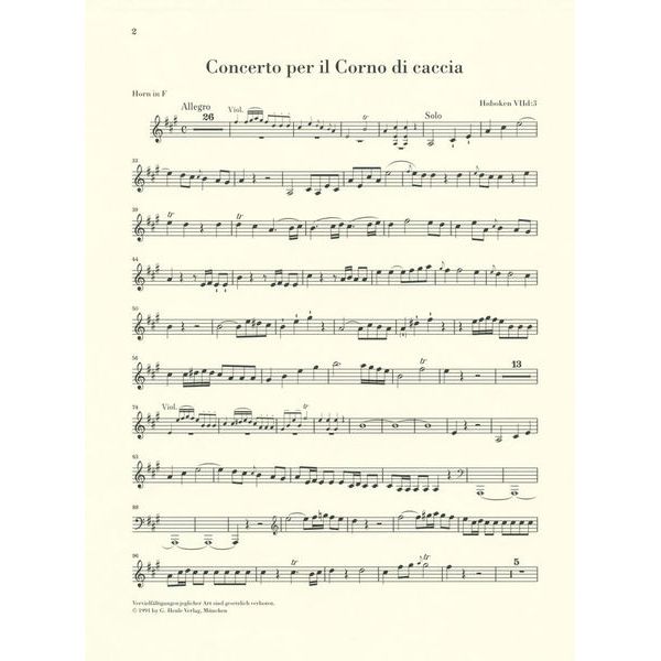 Henle Verlag Haydn Hornkonzert D-Dur
