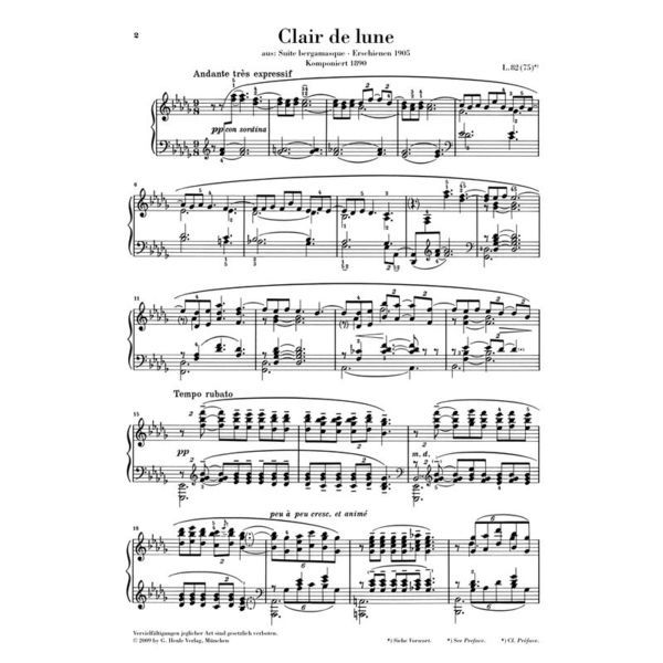 Henle Verlag Debussy Clair De Lune – Thomann Norway