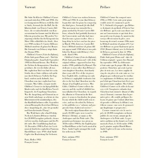 Henle Verlag Debussy Children's Corner