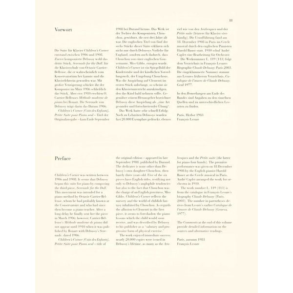Henle Verlag Debussy Children's Corner