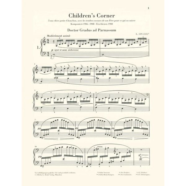 Henle Verlag Debussy Children's Corner