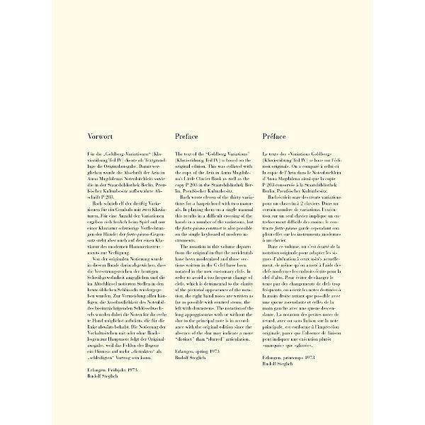 Henle Verlag Bach Goldberg-Variationen