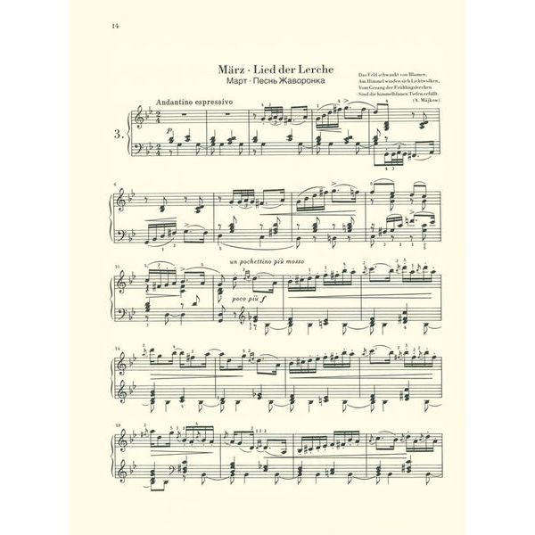 Henle Verlag Tschaikowsky Die Jahreszeiten
