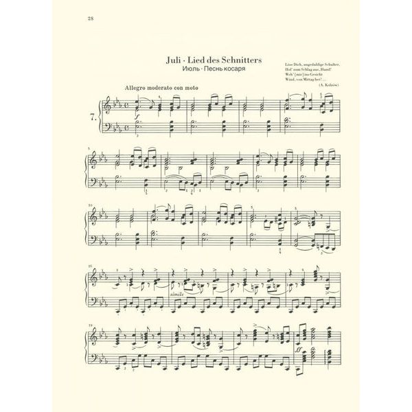 Henle Verlag Tschaikowsky Die Jahreszeiten