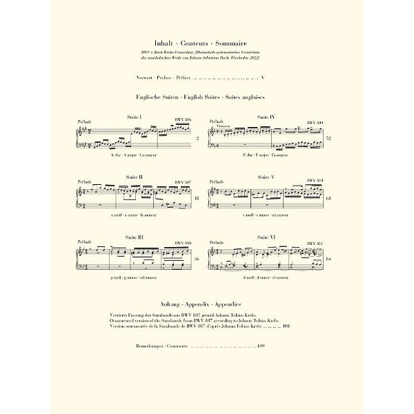 Henle Verlag Bach Englische Suiten