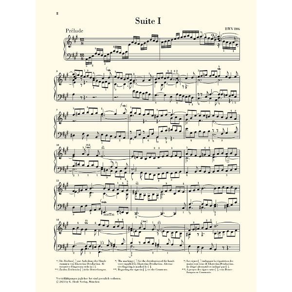 Henle Verlag Bach Englische Suiten
