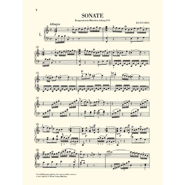 Henle Verlag Mozart Klaviersonaten 1