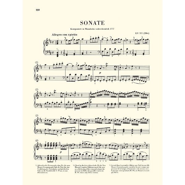 Henle Verlag Mozart Klaviersonaten 1