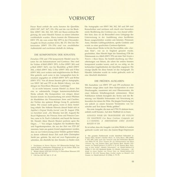 Bärenreiter Händel Elf Sonaten für Flöte