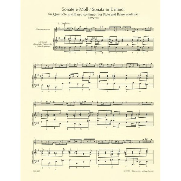 Bärenreiter Händel Elf Sonaten für Flöte