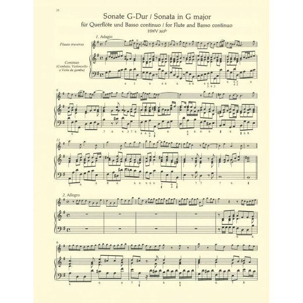 Bärenreiter Händel Elf Sonaten für Flöte