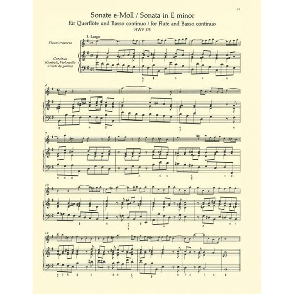 Bärenreiter Händel Elf Sonaten für Flöte