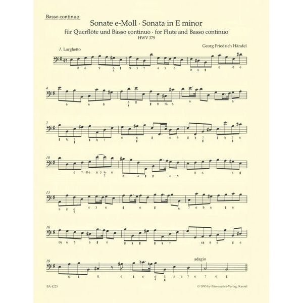 Bärenreiter Händel Elf Sonaten für Flöte