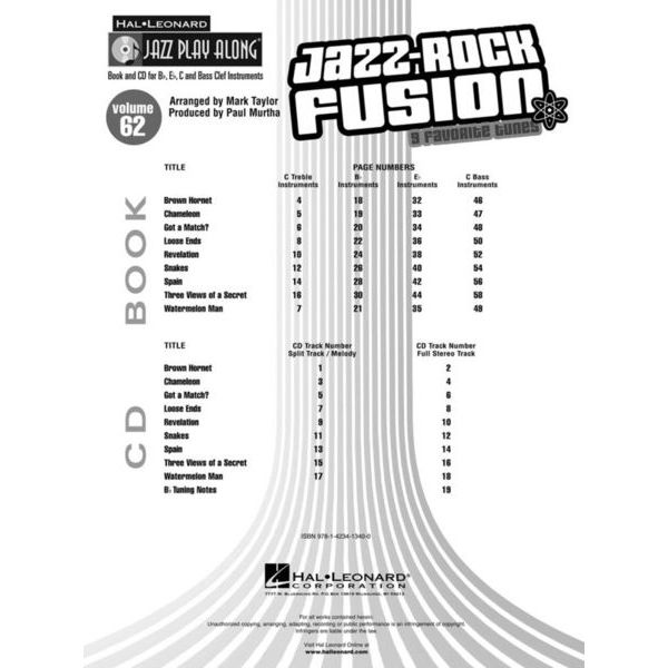 Hal Leonard Jazz-Rock Fusion