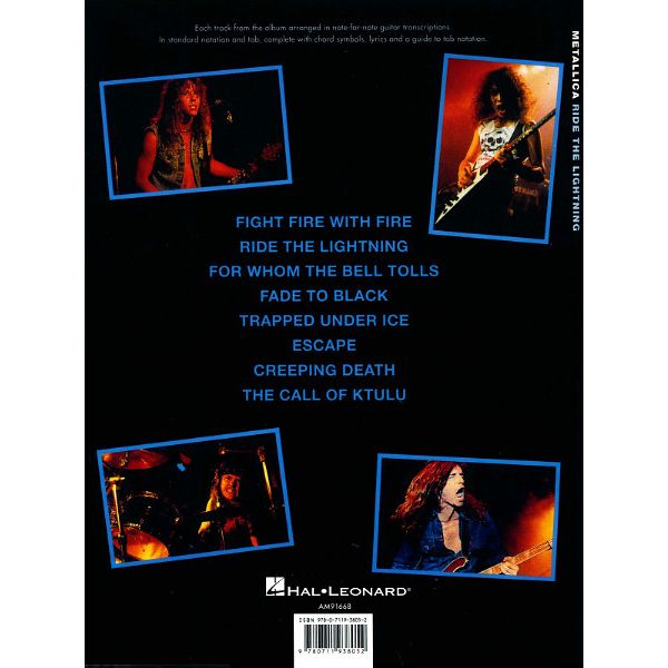 Music Sales Metallica Ride The Lightning