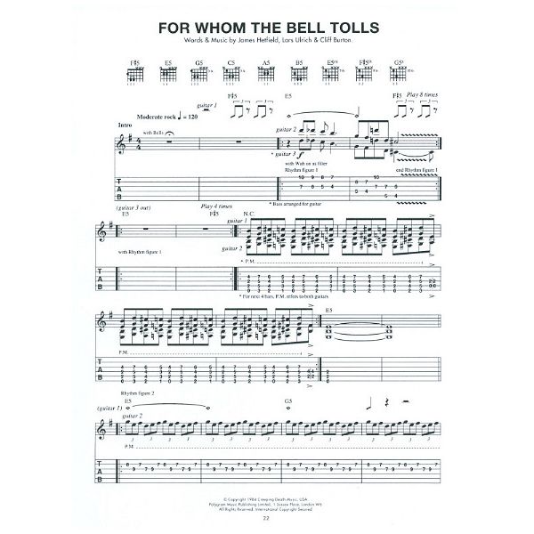 Music Sales Metallica Ride The Lightning