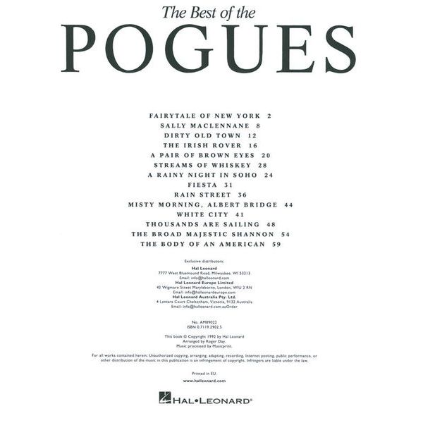 Music Sales The Best Of The Pogues