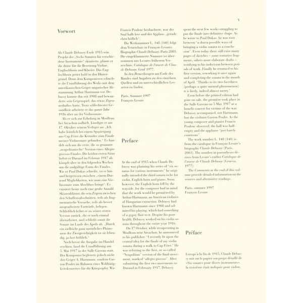 Henle Verlag Debussy Violinsonate g-moll