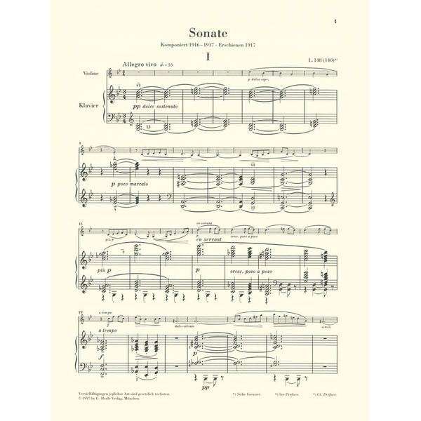 Henle Verlag Debussy Violinsonate g-moll