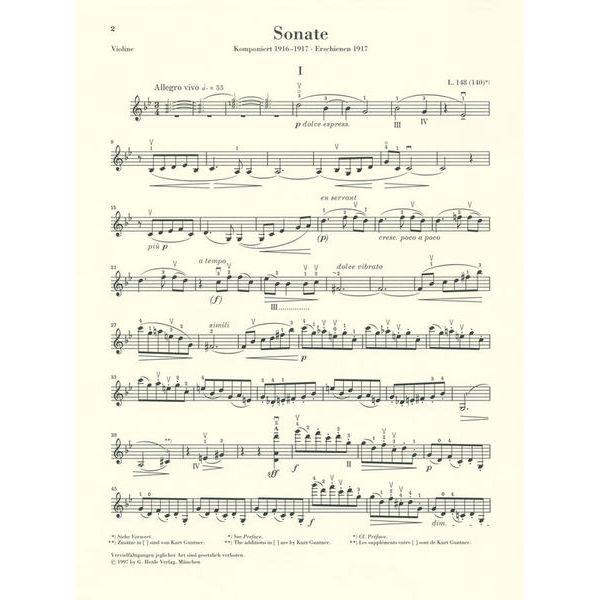 Henle Verlag Debussy Violinsonate g-moll