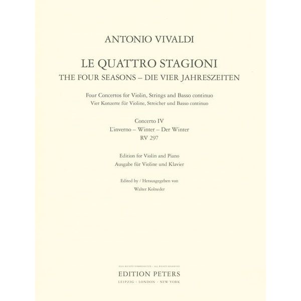 Edition Peters Vivaldi Jahreszeiten Winter