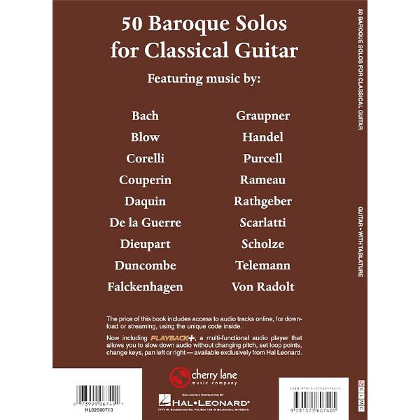 Cherry Lane Music Company 50 Baroque Solos For Classical