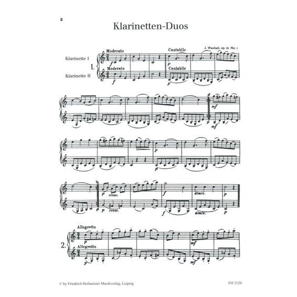 Friedrich Hofmeister Verlag Richter Clarinet Duos 1