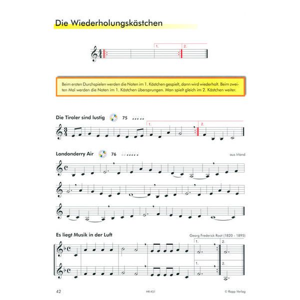 Horst Rapp Verlag Klarinette lernen mit Spaß 1