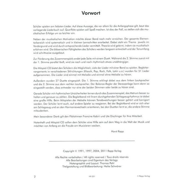 Horst Rapp Verlag Querflöte Lernen mit Spaß 1