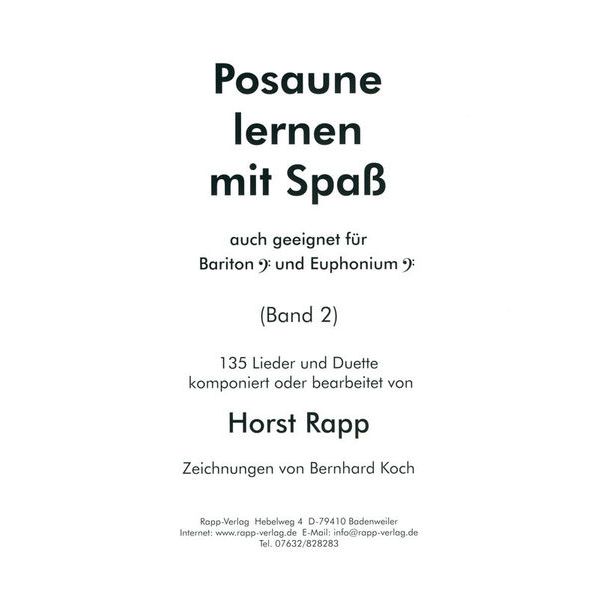 Horst Rapp Verlag Posaune lernen mit Spaß 2