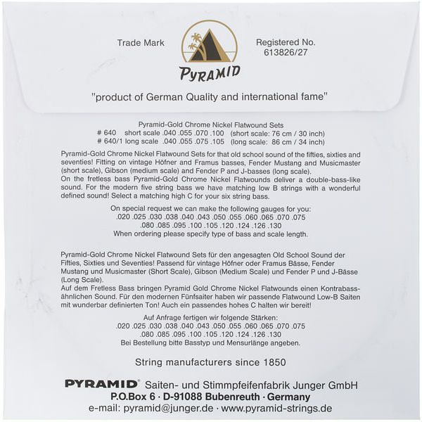 Pyramid Gold Flatwound 040-100