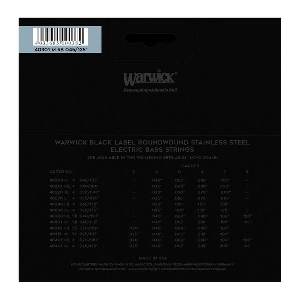 Warwick 40301M Black Label