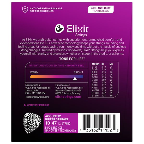 Elixir Nanoweb Light 12 Str. Acoustic