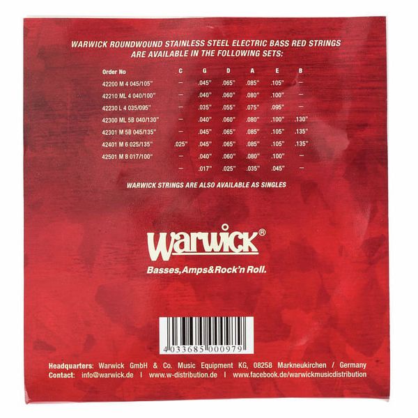 Gangster Tag væk forudsætning Warwick 42301 M Red Label – Thomann United States