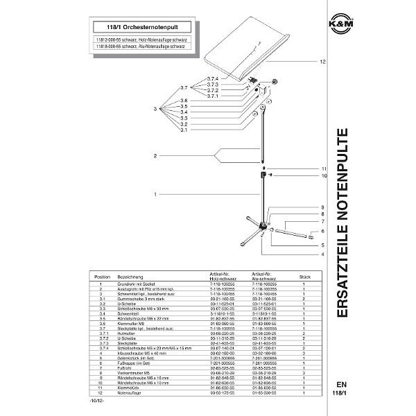 K&M 118/1 Orchestra Alu Black