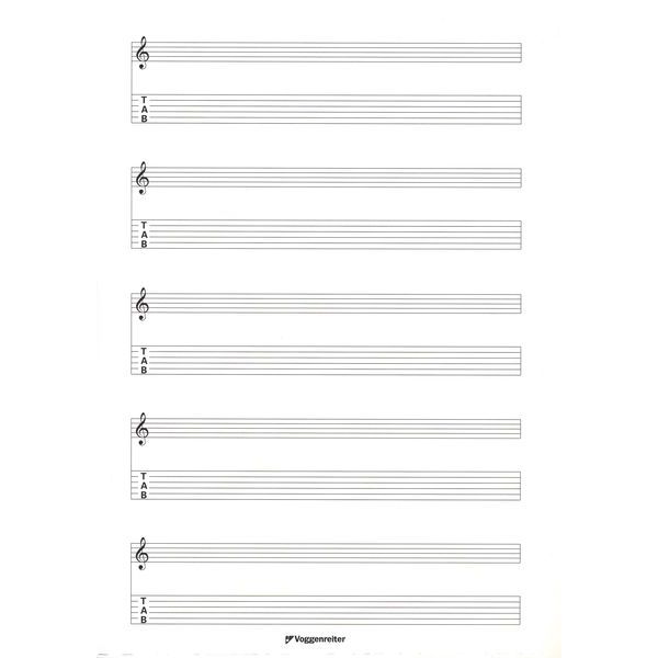 Voggenreiter Notenblock Music Paper Tab A4