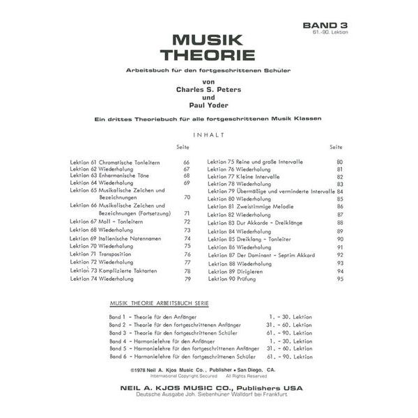 Neil A.Kjos Music Company Musik Theorie 3