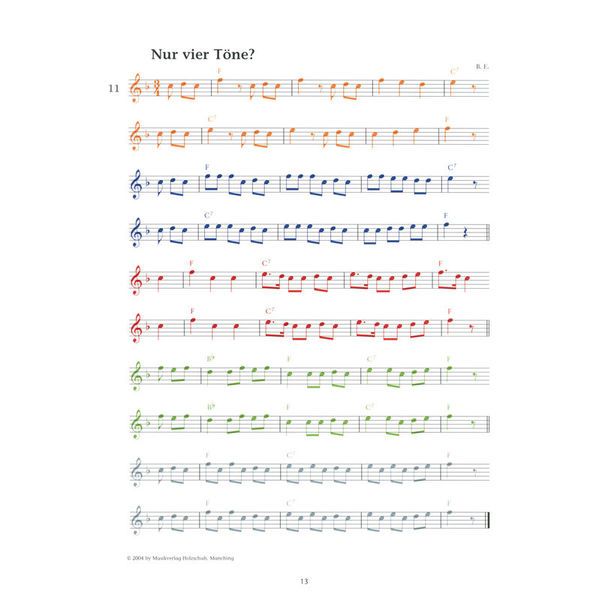 Holzschuh Verlag Jede Menge Flötentöne 1 Alto