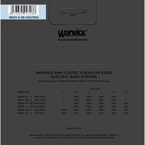 Warwick EMP Coated Bass String Medium