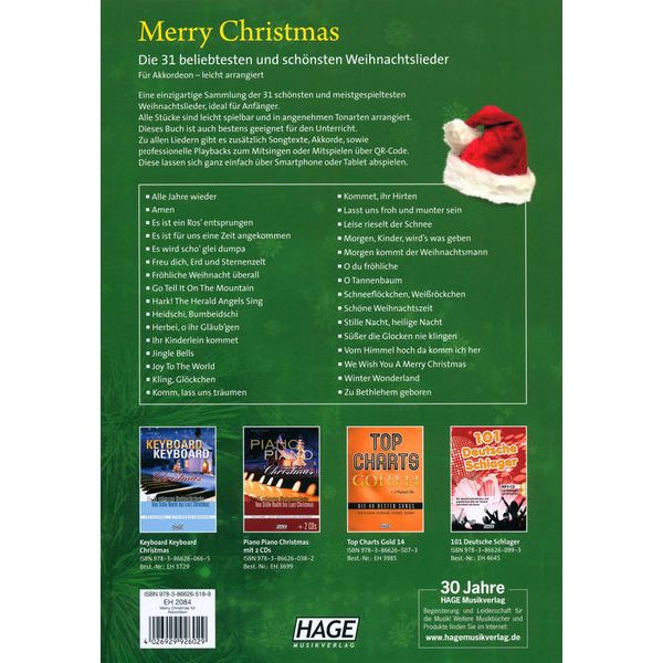 Hage Musikverlag Merry Christmas Accordion